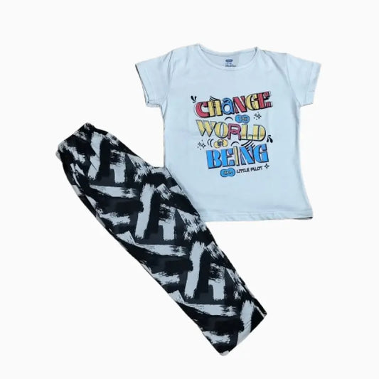 Girls Pant Set | Change world beign