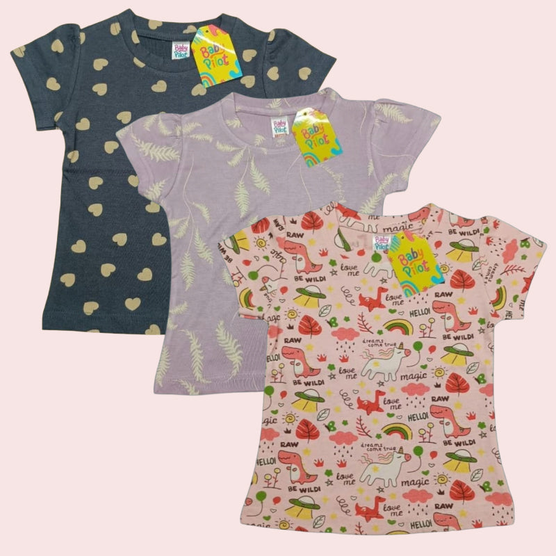 Girls T-Shirt |Pack of 3 |  Combo G4