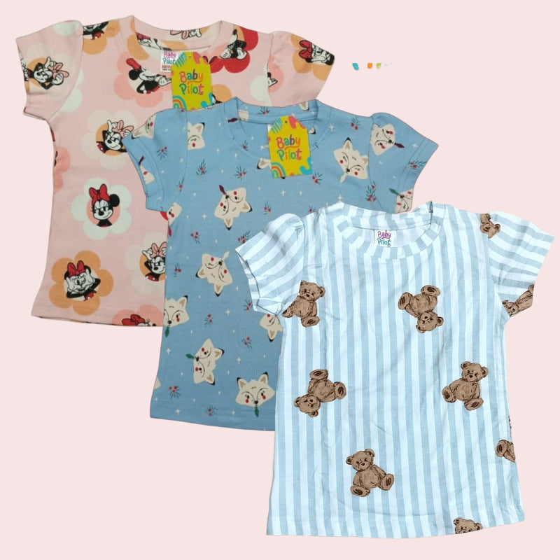 Girls T-Shirt |Pack of 3 | Combo G8