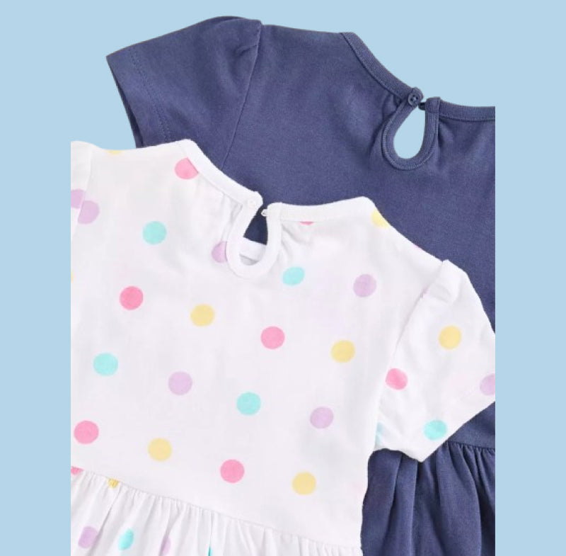 Baby Frock |  Girl baby frock | Polka dots in white
