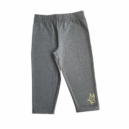Girls plain capri Pants | Dark Grey Melange