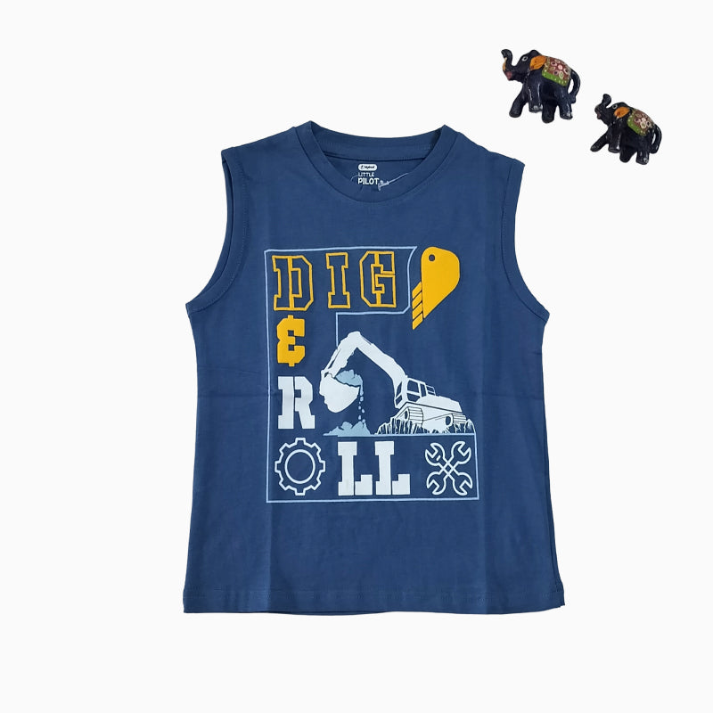 Boy Sleeveless T-shirt | SLT | Dig roll print