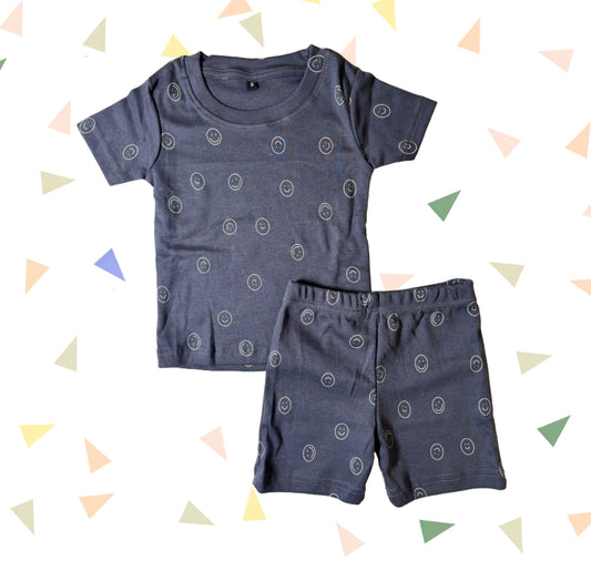 T-shirt with shorts co-ord sets| Interlock Fabric | COORDSET| Smiley print