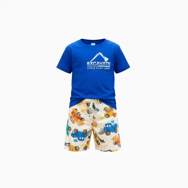 T-shirt with Shorts sets| BSET | Excavate print