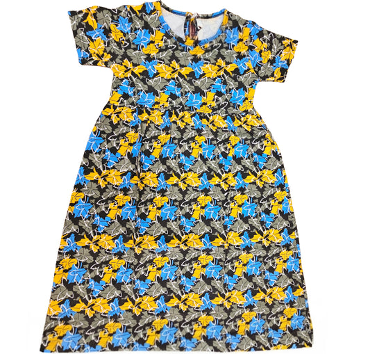 Cotton Frocks  | fall leave yellowblue