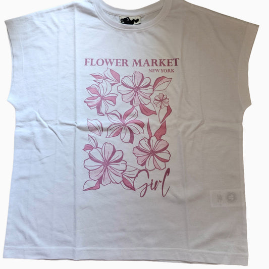 Girls Premium butterfly sleeve T-shirt | Flower market