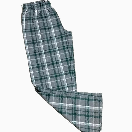 Girls Pants | Grey green checked