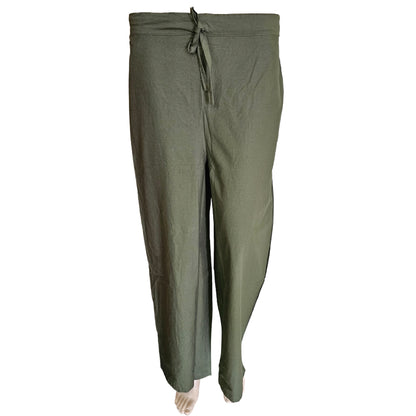 Women's Plain Poplin Palazzo Pants | Green color