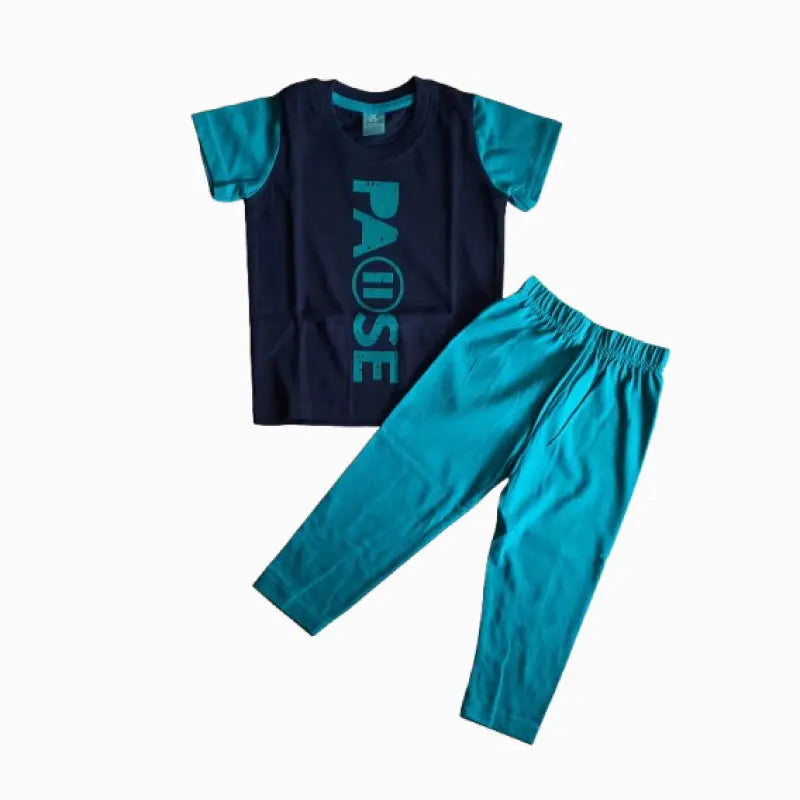 Kids full pant set| Green Pause