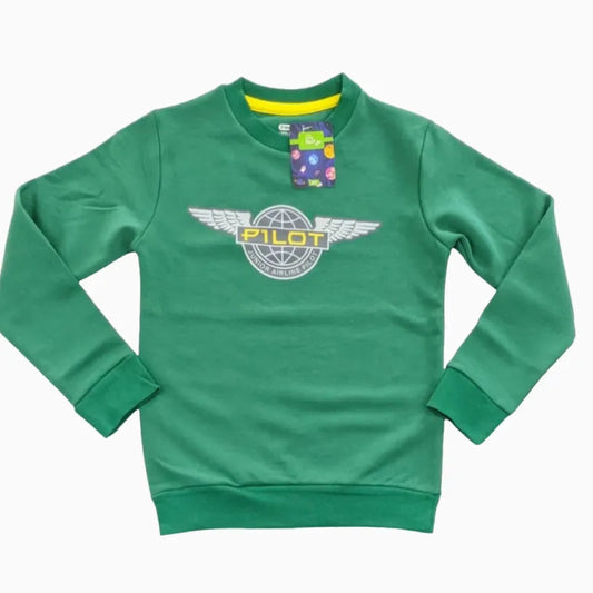 Kids Sweatshirt| Green pilot