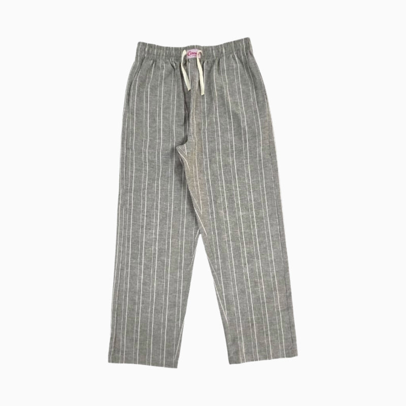 Women woven cotton Pyjama Pant | Greenish Grey stripes print