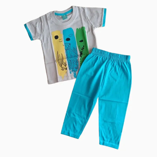 Kids Full pant set| Grey Tiger