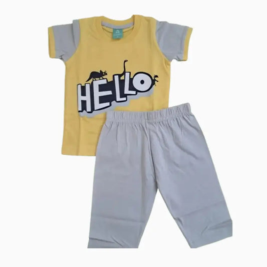 Kids Capri set| Hello Yellow