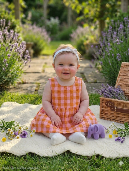 Infant Frocks for girls | Orange checks