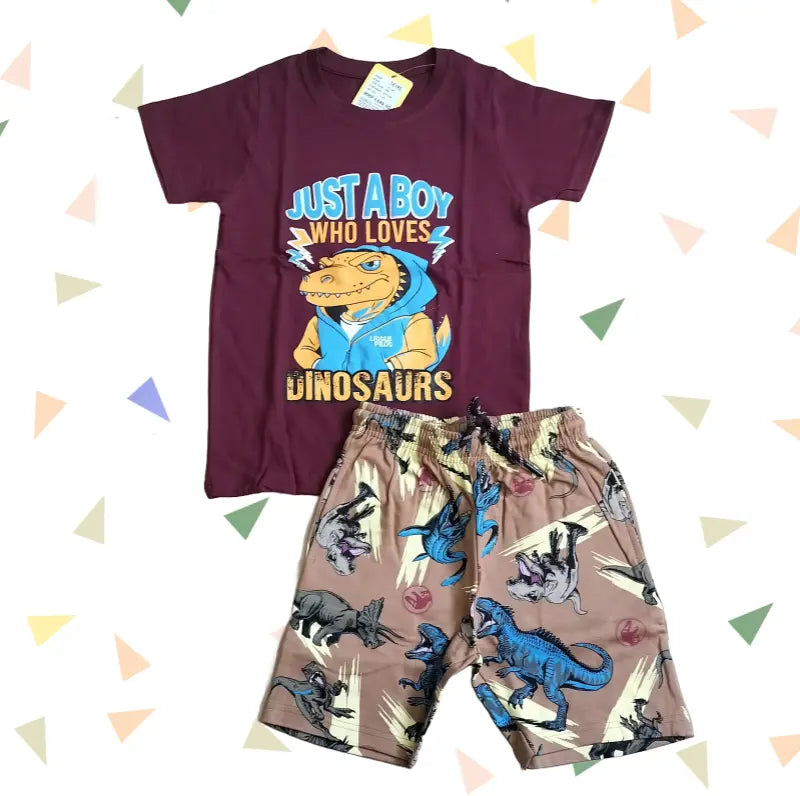 T-shirt with Shorts sets| BSET | Just a boy print