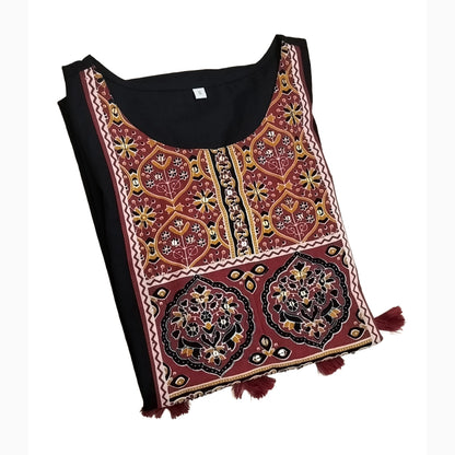 Women Kurti | Black with Kalamkari print in yoke | Only Kurti
