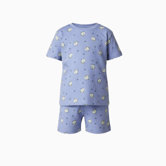 Girls Premium Shorts Set | Kitten with heart print