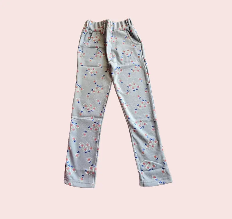 Girls Pants | Light blue with sun flower