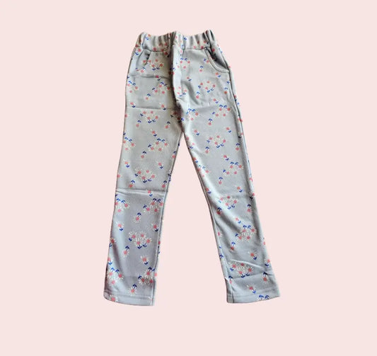 Girls Pants | Light blue with sun flower