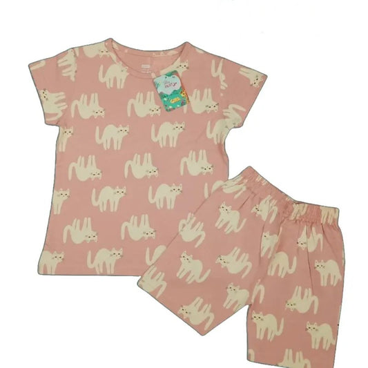Girls Shorts Set | Cat print