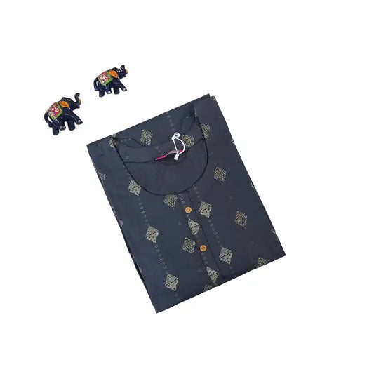 Women Kurti | Straight cut | Full Grey kurti with bhutta