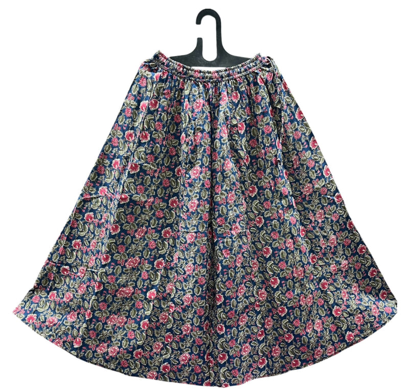 Women's Cotton 16 Kali Divider Skirt Palazzo Pants – Light Pinkish Mini Flower Print