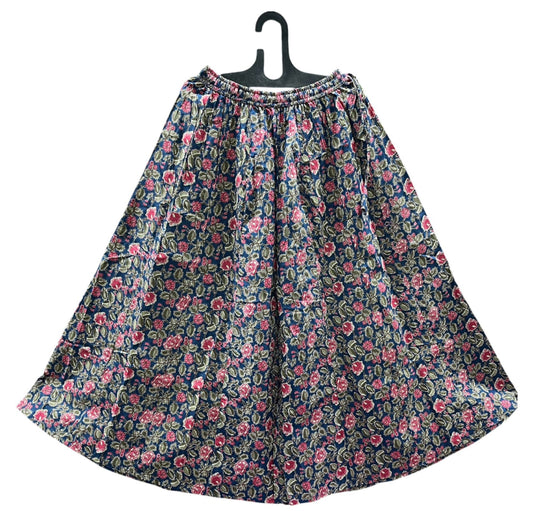 Women's Cotton 16 Kali Divider Skirt Palazzo Pants – Light Pinkish Mini Flower Print