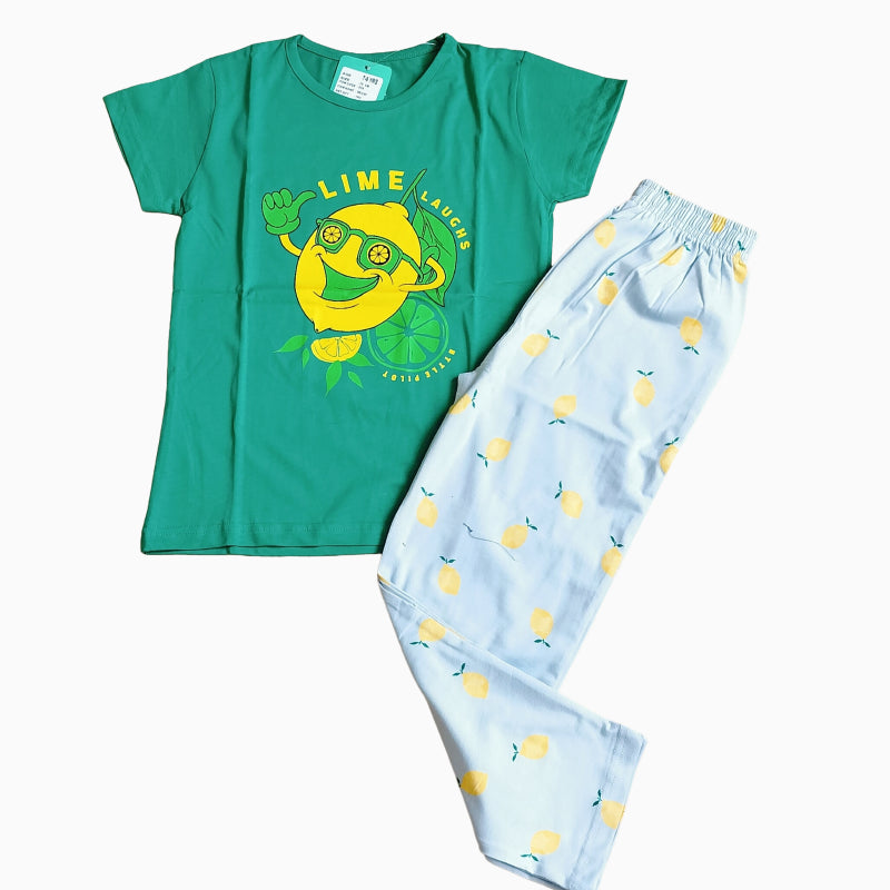 Girls Pant Set | Lime print
