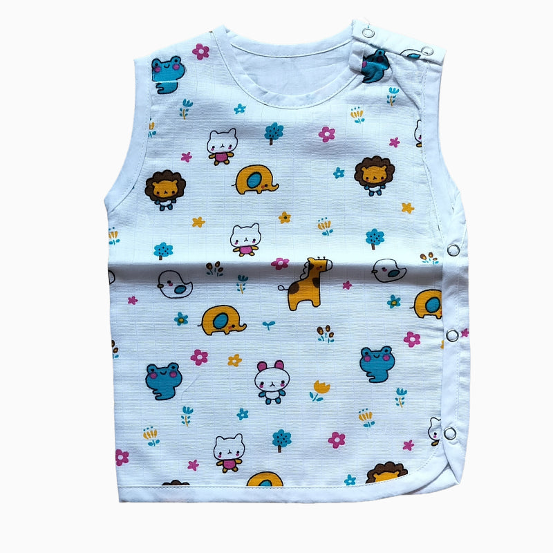 Premium Muslin Side-Snap Book Jabla | Lion and hello kitty print