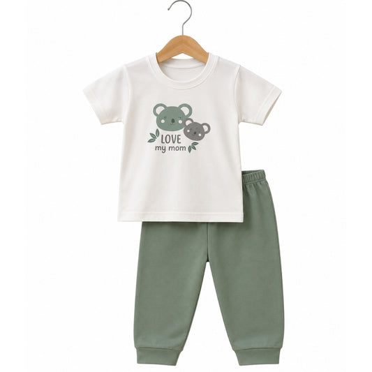 Baby Pant Set | Love my mom with green pant