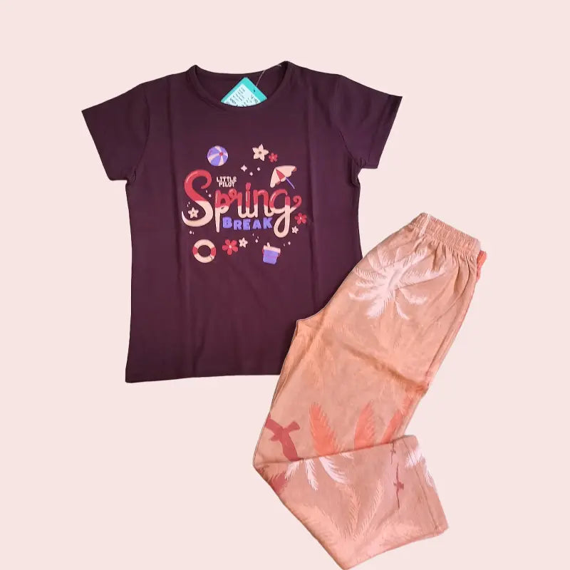 Girls Pant Set | Spring print