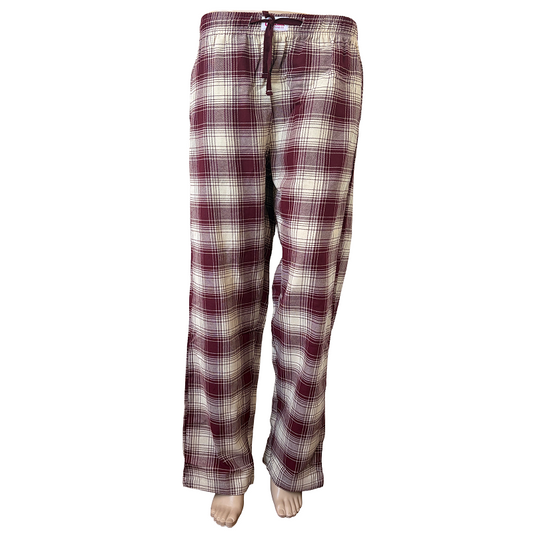 Women woven cotton Pyjama Pant | Pinkish Maroon Checks