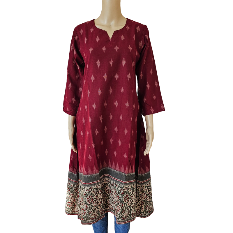 Ikkat kalamkaari fusion top
