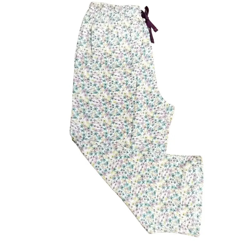 Women Capri Pant | Mini flowers in white | CAPRIS