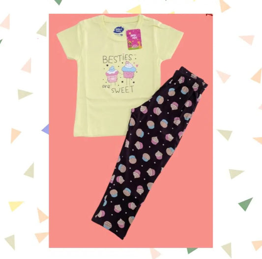 Girls Premium Pant Set | Besties are sweet