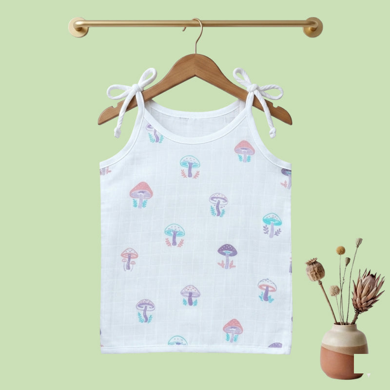 Pure cotton muslin Jabla | Mushroom print