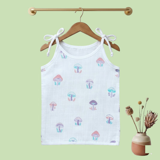 Pure cotton muslin Jabla | Mushroom print