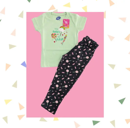 Girls Pant Set | Too sleep print