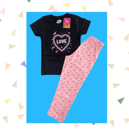 Girls Pant Set | Love print