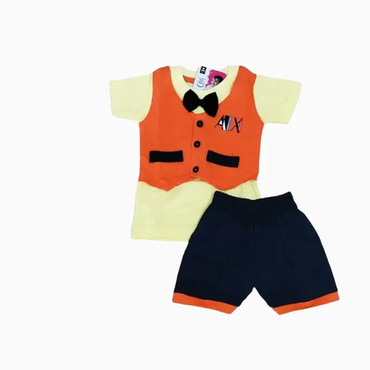 Kids T-shirt with shorts sets | Orange coat