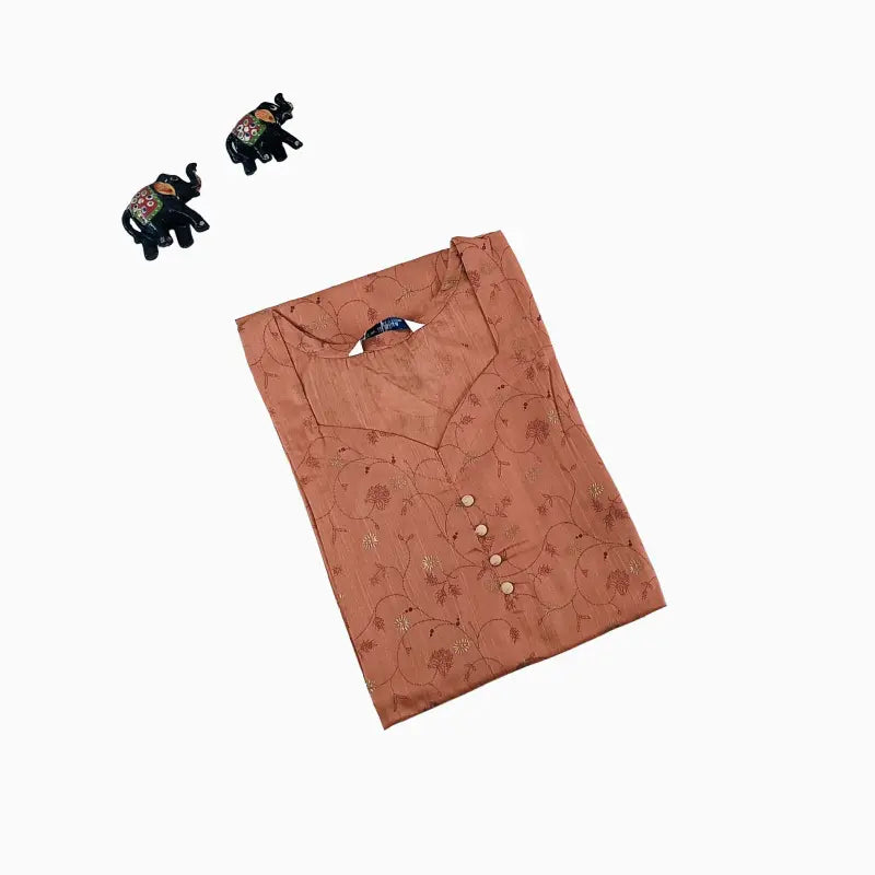 Women Kurti | Straight cut | Light Orange cotton silk | only kurti