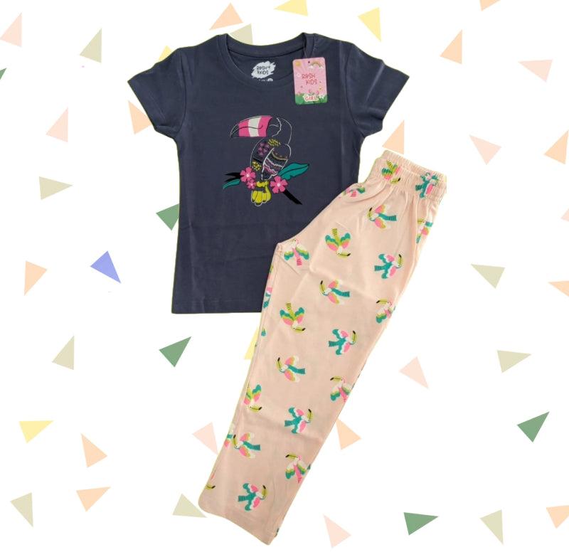 Girls Pant Set | Woodpecker print