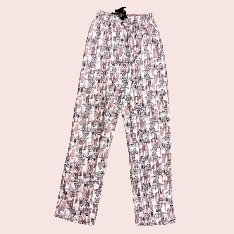 Women Pyjama Pant |  Building outlines in peach | WPYJAMA