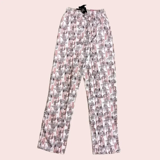 Women Pyjama Pant |  Building outlines in peach | WPYJAMA