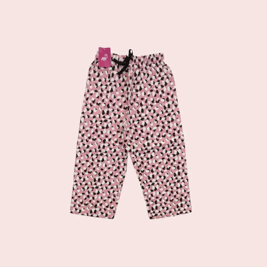 Women Capri Pant |  White and black patches in light pink | CAPRIS