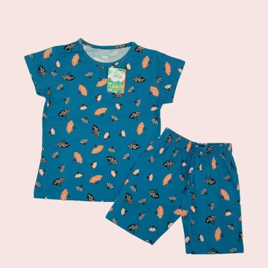 Girls Shorts Set |  Feathers print