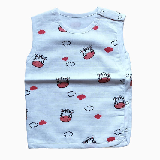 Premium Muslin Side-Snap Book Jabla | Zebra print