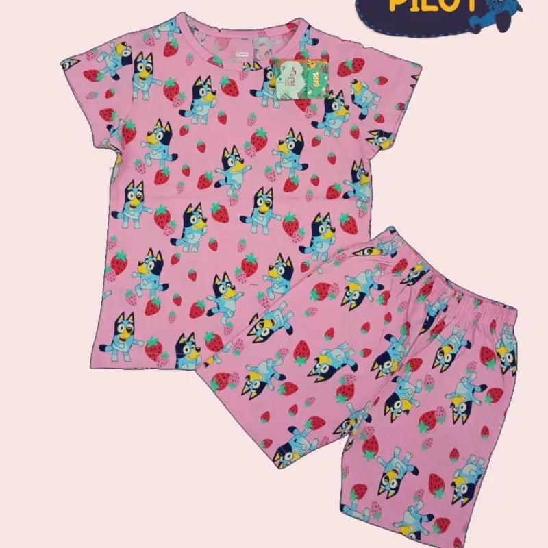 Girls Shorts Set |  Pink bunny