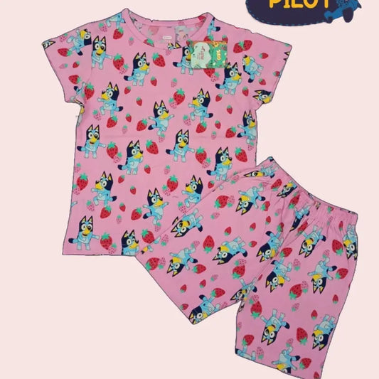 Girls Shorts Set |  Pink bunny