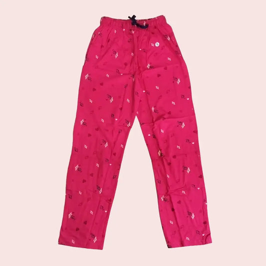 Women Pyjama Pant | Small prints (spade, diamond) in Pink | WPYJAMA